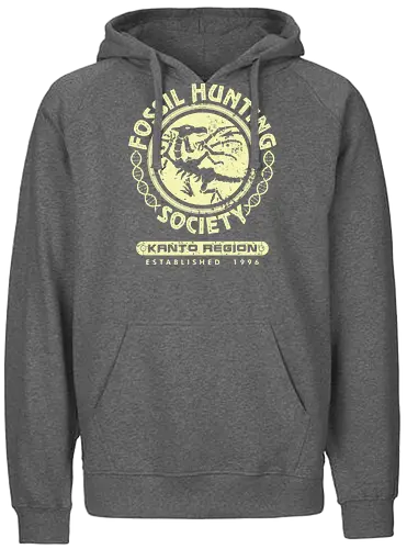 Fossil Hunting Society - anime, manga, retrogames, rot, blau, gelb, zinnoberinsel, pyro, gaming, pocket, monster, retro, classic, fossil - Fairtrade Hoodie