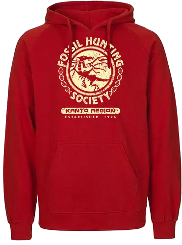 Fossil Hunting Society - anime, manga, retrogames, rot, blau, gelb, zinnoberinsel, pyro, gaming, pocket, monster, retro, classic, fossil - Fairtrade Hoodie