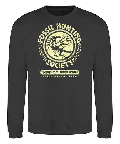 Fossil Hunting Society - anime, manga, retrogames, rot, blau, gelb, zinnoberinsel, pyro, gaming, pocket, monster, retro, classic, fossil - Sweatshirt