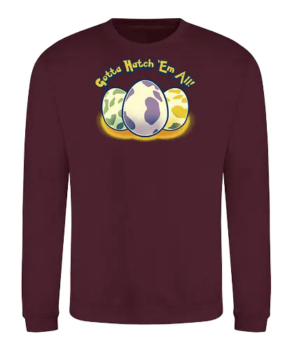 Gotta hatch 'em all - mashup, game, dragon, drache, eier, eggs, anime, manga, gaming, pocket, monster, retro, classic, thrones - Sweatshirt