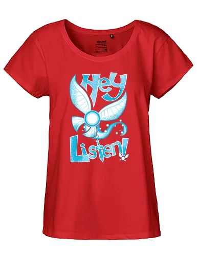 Most annoying Navigator - fee, fairy, navi, listen, gaming, hey, retrogames, videogames - Fairtrade Girl Shirt