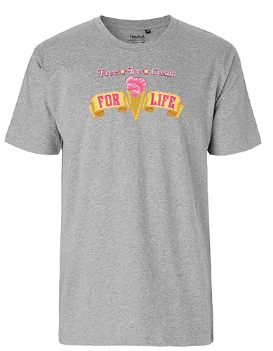 free ice cream for life - stranger kids, stranger, things, erica, scoops ahoy, scoop troop, icecream - Fairtrade T-Shirt