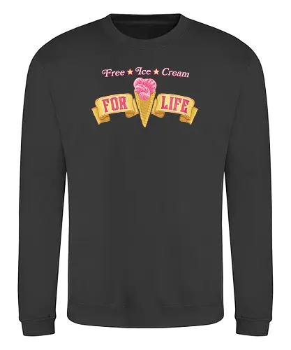 free ice cream for life - stranger kids, stranger, things, erica, scoops ahoy, scoop troop, icecream - Sweatshirt