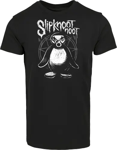 Slipknootnoot - penguin, pinguin, Noot, metal, Metalshirt, bandshirt, mashup - Hausmarke Shirt