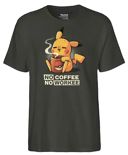 No Workee - pocket, monster, coffee, kaffee, work, monday, morning - Fairtrade T-Shirt