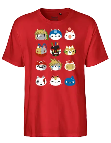 Gamer Cats - gamer, cat, katze, cosplay, Characters, rpg - Fairtrade T-Shirt