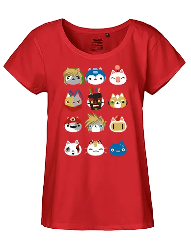 Gamer Cats - gamer, cat, katze, cosplay, Characters, rpg - Fairtrade Girl Shirt