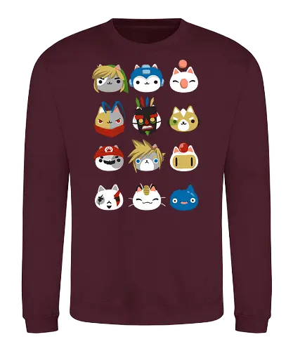 Gamer Cats - gamer, cat, katze, cosplay, Characters, rpg - Sweatshirt