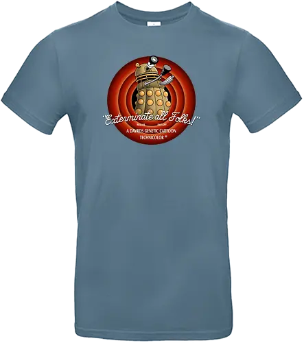 Exterminate All Folks - dalek, Doctor, bbc, davros, exterminate, retro, cartoon - Standard T-Shirt