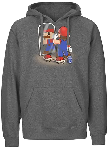 Get in Shape - mario, pixel, platformer, videogames, retrogaming - Fairtrade Hoodie