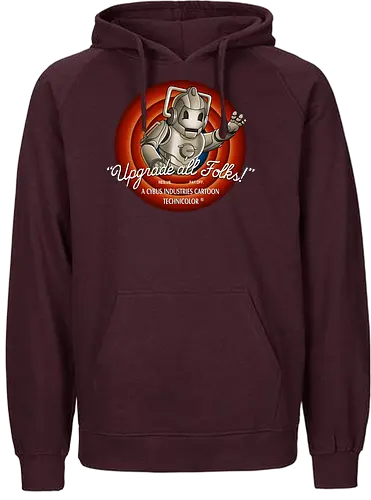 Upgrade all Folks - dotor who, dr, cyberman, cartoon, bbc - Fairtrade Hoodie