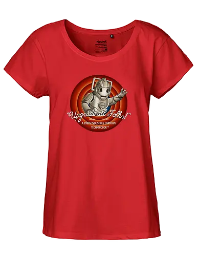 Upgrade all Folks - dotor who, dr, cyberman, cartoon, bbc - Fairtrade Girl Shirt