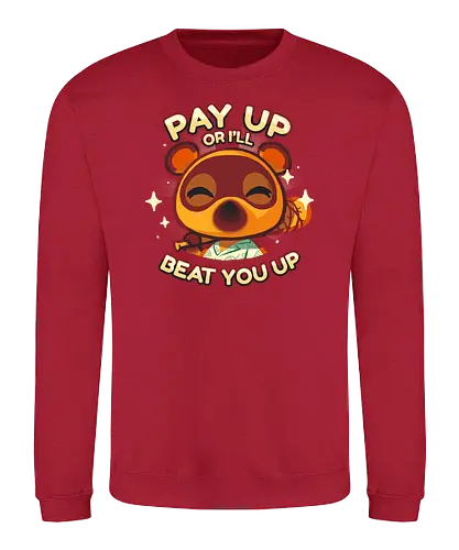 Pay Up - tanuki, animal, Crossing, Bills, Credit, money - Sweatshirt
