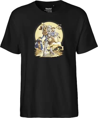 Planet of Oz - drwho, bbc, tardis, david tennant, cybermen, wizard of oz, zauberer von oz, dorothy, vogelscheuche, blechmann, löwe, Doctor - Fairtrade T-Shirt