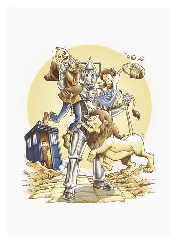 Planet of Oz - drwho, bbc, tardis, david tennant, cybermen, wizard of oz, zauberer von oz, dorothy, vogelscheuche, blechmann, löwe, Doctor - Kunstdruck