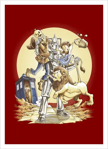 Planet of Oz - drwho, bbc, tardis, david tennant, cybermen, wizard of oz, zauberer von oz, dorothy, vogelscheuche, blechmann, löwe, Doctor - Kunstdruck