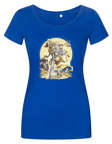 Planet of Oz - drwho, bbc, tardis, david tennant, cybermen, wizard of oz, zauberer von oz, dorothy, vogelscheuche, blechmann, löwe, Doctor - Damen T-Shirt
