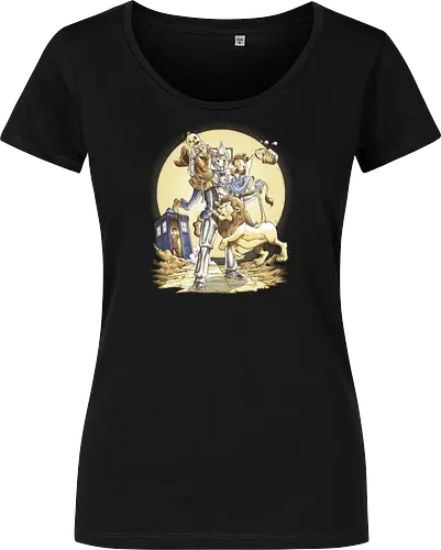 Planet of Oz - drwho, bbc, tardis, david tennant, cybermen, wizard of oz, zauberer von oz, dorothy, vogelscheuche, blechmann, löwe, Doctor - Damen T-Shirt