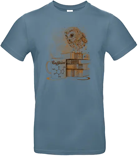 Coffee Obsession - coffee, kaffee, eule, owl, kaffeesucht, aufstehen, guten morgen - Standard T-Shirt