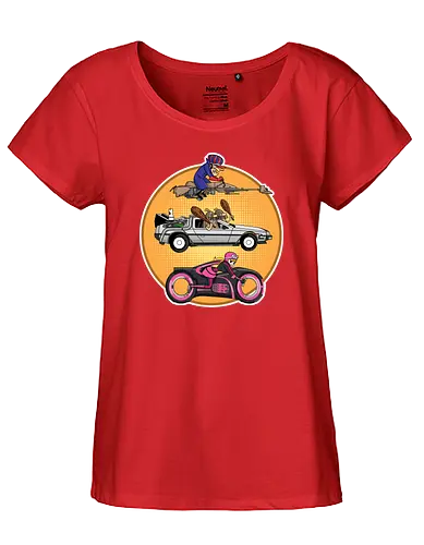 Wacky and Beyond - wacky races, autorennen total, tron, speeder bike, dick dastardly, the slag brothers, penelope pitstop, delorn - Fairtrade Girl Shirt