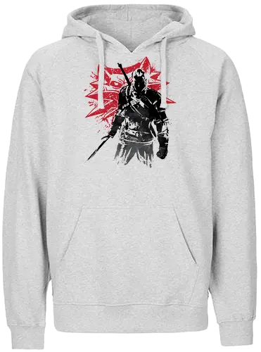 The Witcher Sumi-e - the witcher, white wolf, merch, merchandise, sumi, japan, japanisch - Fairtrade Hoodie
