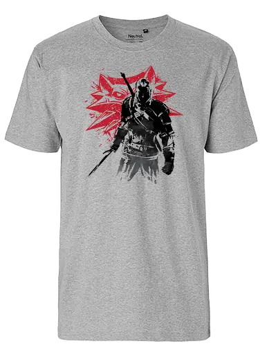 The Witcher Sumi-e - the witcher, white wolf, merch, merchandise, sumi, japan, japanisch - Fairtrade T-Shirt