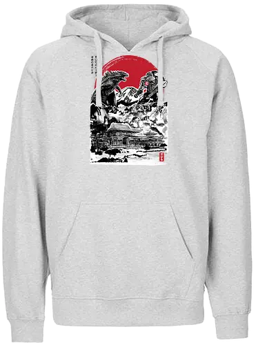 Attack on Japanese Temple - kaiju, gypsi danger, gipsy danger, japan, nippon, temple - Fairtrade Hoodie