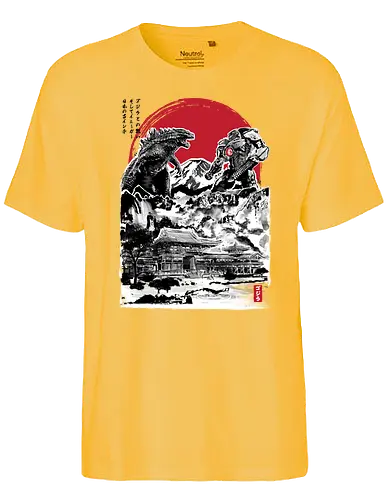 Attack on Japanese Temple - kaiju, gypsi danger, gipsy danger, japan, nippon, temple - Fairtrade T-Shirt
