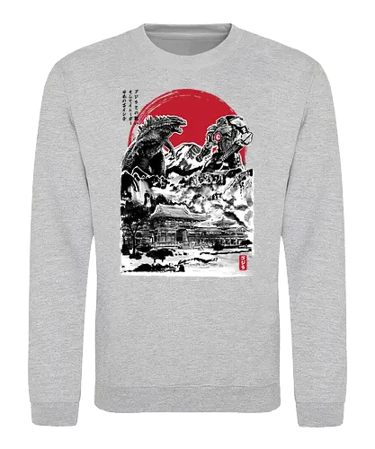Attack on Japanese Temple - kaiju, gypsi danger, gipsy danger, japan, nippon, temple - Sweatshirt