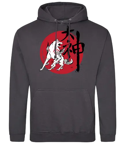 Great God - okami, amaterasu, wolf, japan, sun, goddess, Japanese - Standard Hoodie