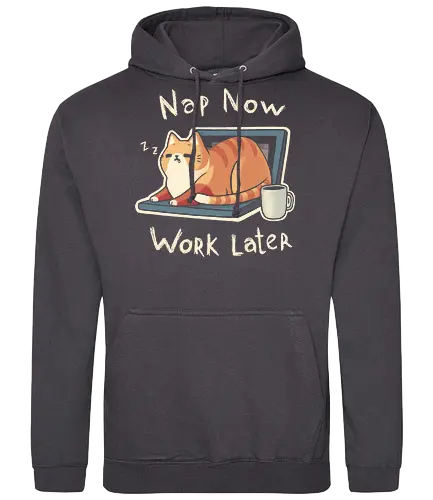 Priorities - nap, work, procrastinate, arbeit, katze, cat, lazy - Standard Hoodie