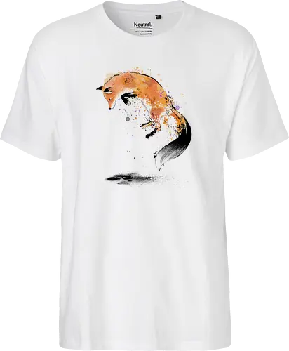 Red Fox Jumping Into Snow