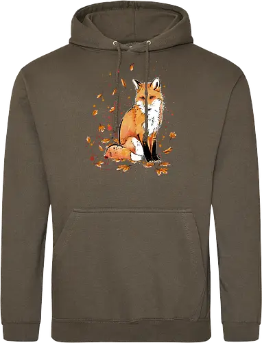 Fox in the Night - fox, fuchs, art, kunst, cute, niedlich - Standard Hoodie
