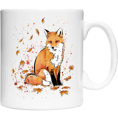 Fox in the Night - fox, fuchs, art, kunst, cute, niedlich - Keramiktasse