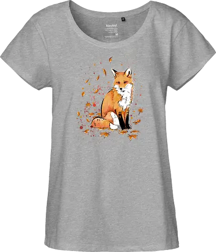 Fox in the Night - fox, fuchs, art, kunst, cute, niedlich - Fairtrade Girl Shirt