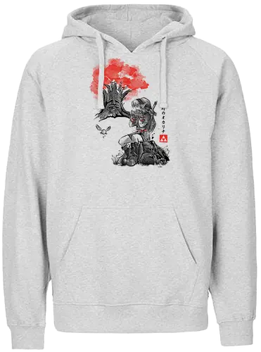 The Great Tree Sumi-e - Hero of Time, games, navi, tree, ocarina, time, retrogames, gaming, Princess - Fairtrade Hoodie