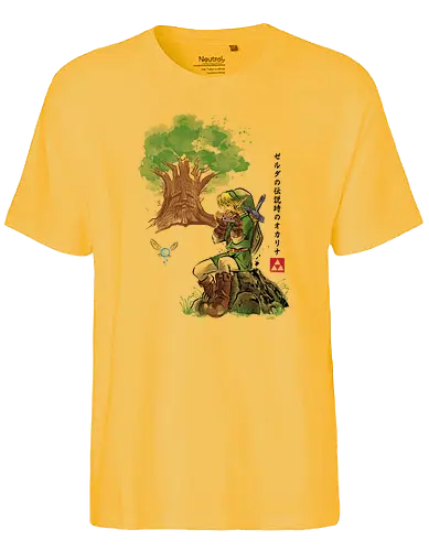 The Great Tree Watercolor - Hero of Time, games, navi, tree, ocarina, time, retrogames, gaming, Princess - Fairtrade T-Shirt