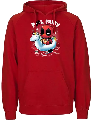 Pool Party - pool, Schwimmtier, comic, hero, unicorn, einhorn - Fairtrade Hoodie