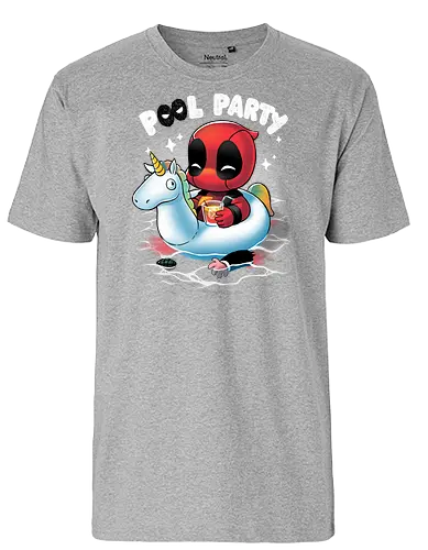 Pool Party - pool, Schwimmtier, comic, hero, unicorn, einhorn - Fairtrade T-Shirt