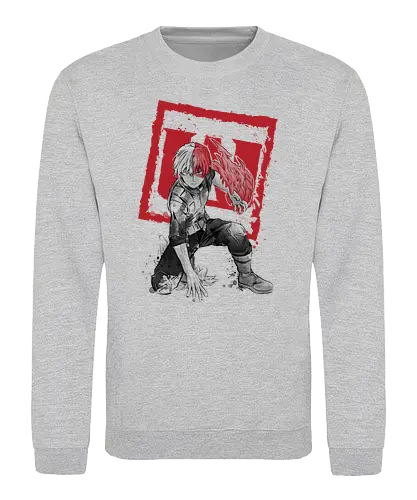 Todoroki sumi-e - Hiroaka, katsuki bakugo, all might, saiyan, izuku midoriya, ochako uraraka, shoto todoroki, manga, anime, boku no hero, izuku, tenya iida, deku, Academia - Sweatshirt