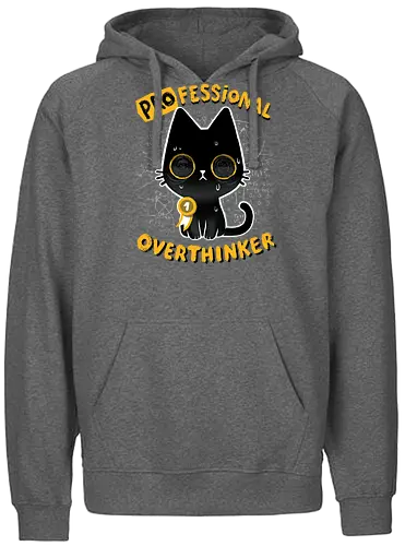 Professional Overthinker - katze, cat, Denken, overthinking, Number 1 - Fairtrade Hoodie