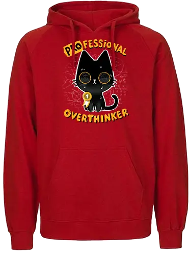 Professional Overthinker - katze, cat, Denken, overthinking, Number 1 - Fairtrade Hoodie