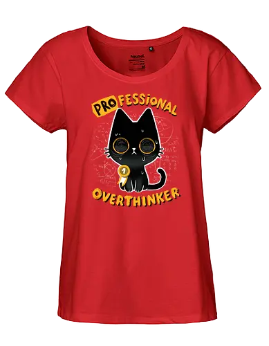 Professional Overthinker - katze, cat, Denken, overthinking, Number 1 - Fairtrade Girl Shirt