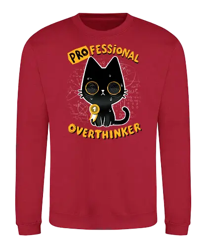 Professional Overthinker - katze, cat, Denken, overthinking, Number 1 - Sweatshirt