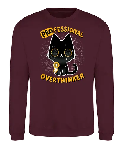 Professional Overthinker - katze, cat, Denken, overthinking, Number 1 - Sweatshirt