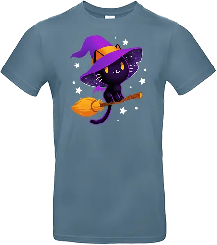 Witch cat - cat, katze, witch, hexe, cute, süß - Standard T-Shirt