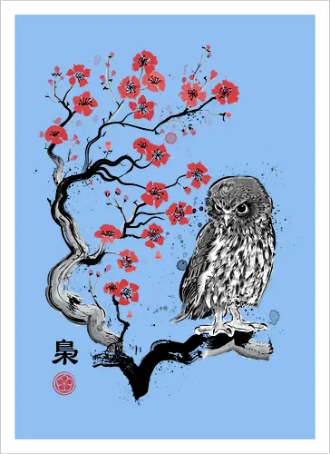 Fukurō Sumi-e