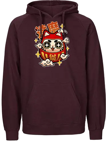 Neko Daruma - daruma, cat, katze, cute, japan - Fairtrade Hoodie