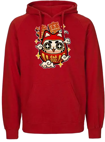 Neko Daruma - daruma, cat, katze, cute, japan - Fairtrade Hoodie