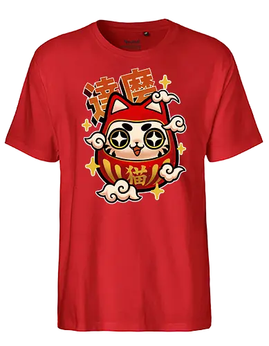 Neko Daruma - daruma, cat, katze, cute, japan - Fairtrade T-Shirt